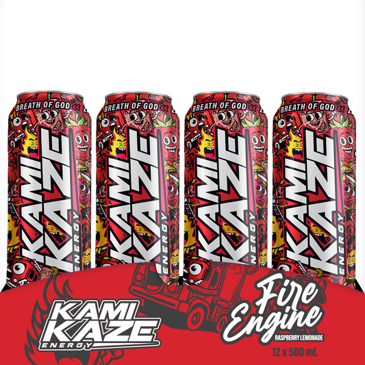 Fire Engine Raspberry Lemonade - Kamikaze Energy Can