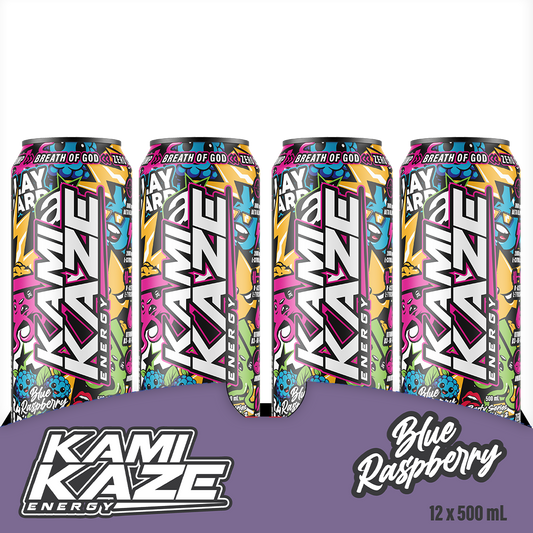 Kamikaze Blue Raspberry Energy Drink 12 Pack