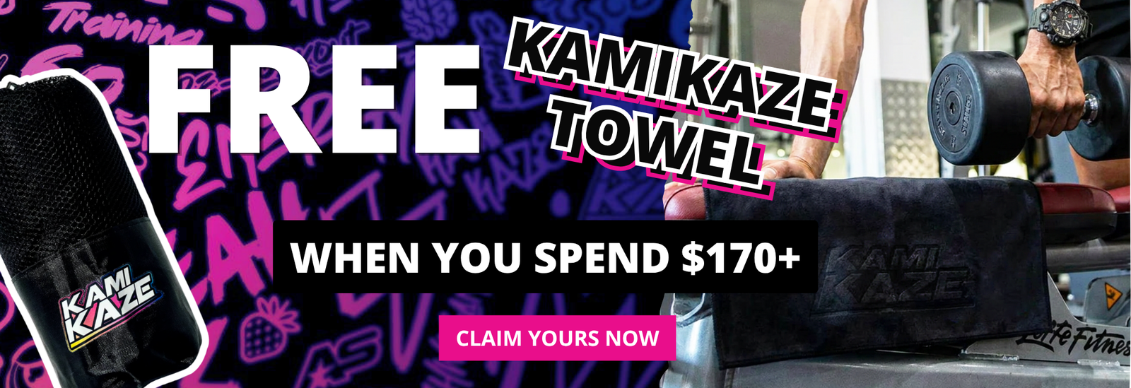 Kamikaze FREE Towel when you spend $170+