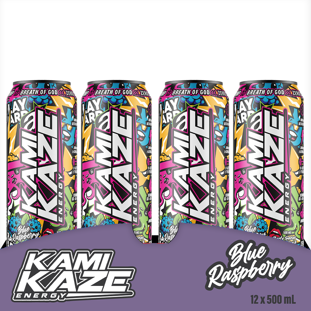 Blue Raspberry - Kamikaze Energy Drink Can